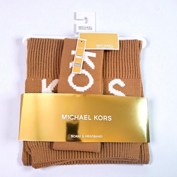 Michael Kors Accessories - Michael Kors Women's Tan Scarf and Headband Set NWT
